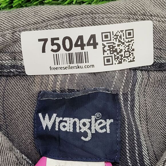 Wrangler Cropped Snap Button Shirt Womens XL 23x18 Gray - Picture 8 of 12